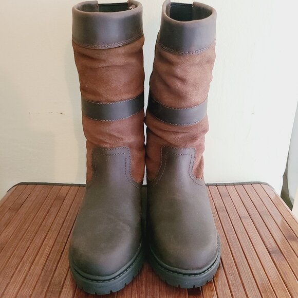 Mid-Calf Leather/Suede Waterproof Country/Yard Boots - NEW - Picture 4 of 9